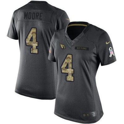 Nike Arizona Cardinals #4 Rondale Moore Black Women's Stitched NFL Limited 2016 Salute to Service Jersey